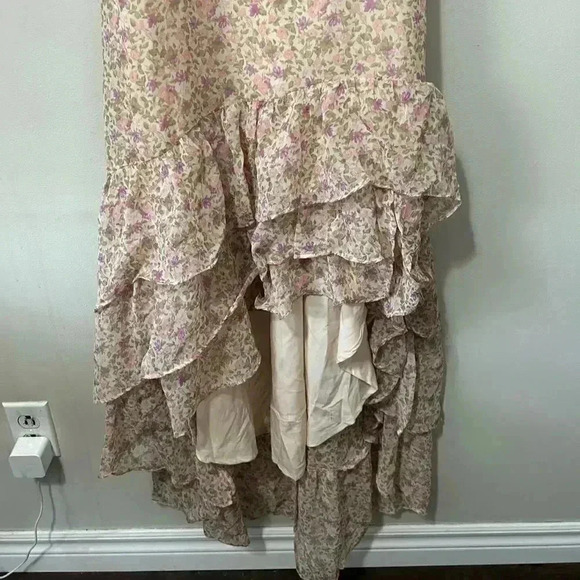 NWOT ASTR THE LABEL  MAGNOLIA FLORAL RUFFLE HI-LO MAXI DRESS S - Picture 10 of 10